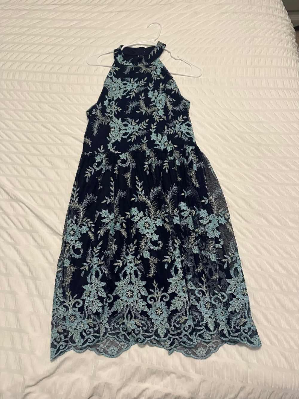 Navy and Turquoise Wedding Guest Dress